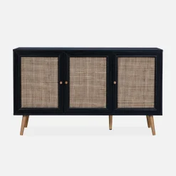 Aparador 3 puertas de caña, 120cm