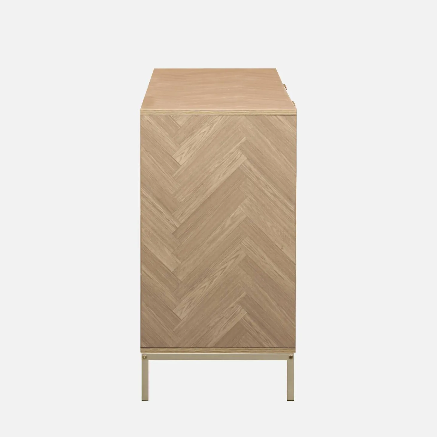 Aparador con efecto espiga de 2 puertas, 160cm