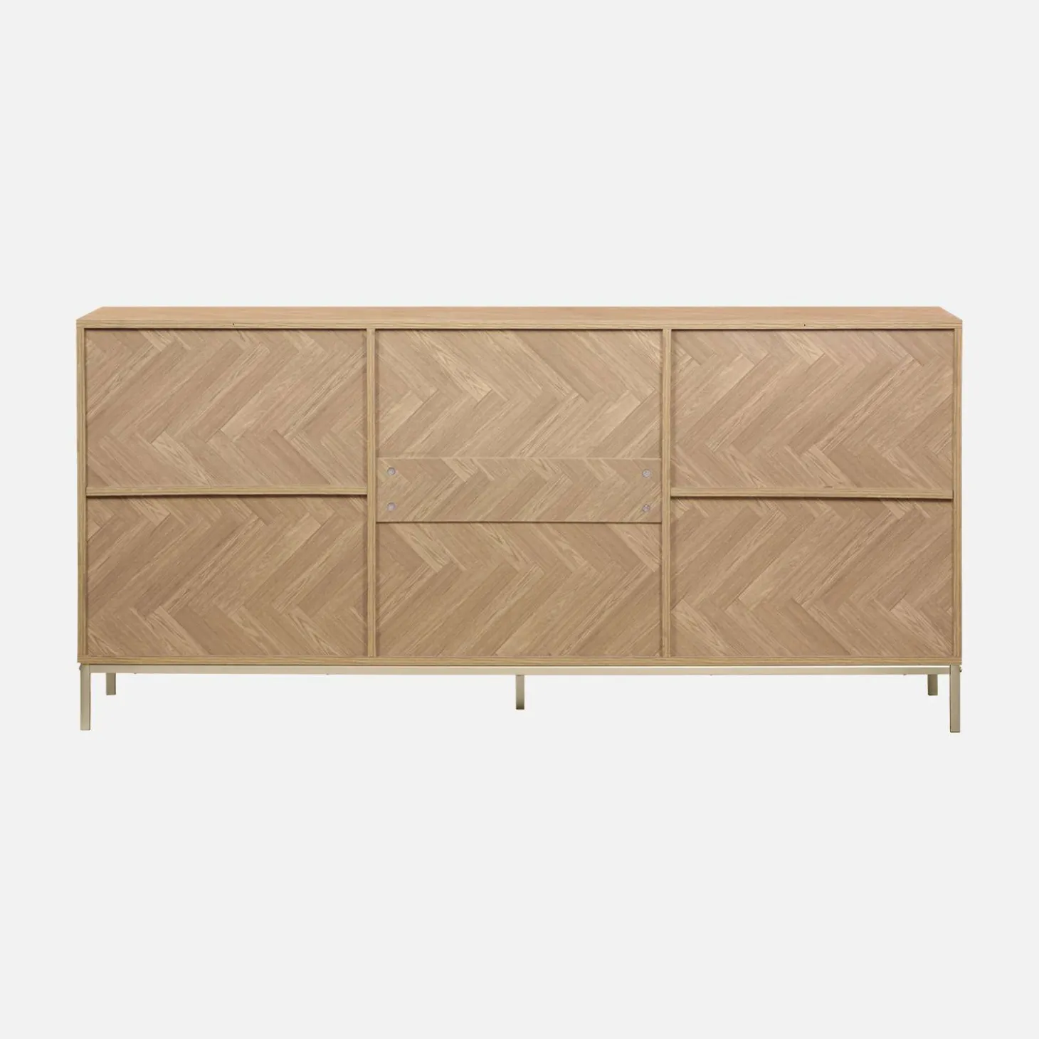 Aparador con efecto espiga de 2 puertas, 160cm