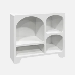 Aparador con efecto madera de 4 compartimentos, 90cm