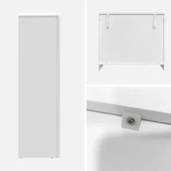 Aparador con efecto madera de 4 compartimentos, 90cm