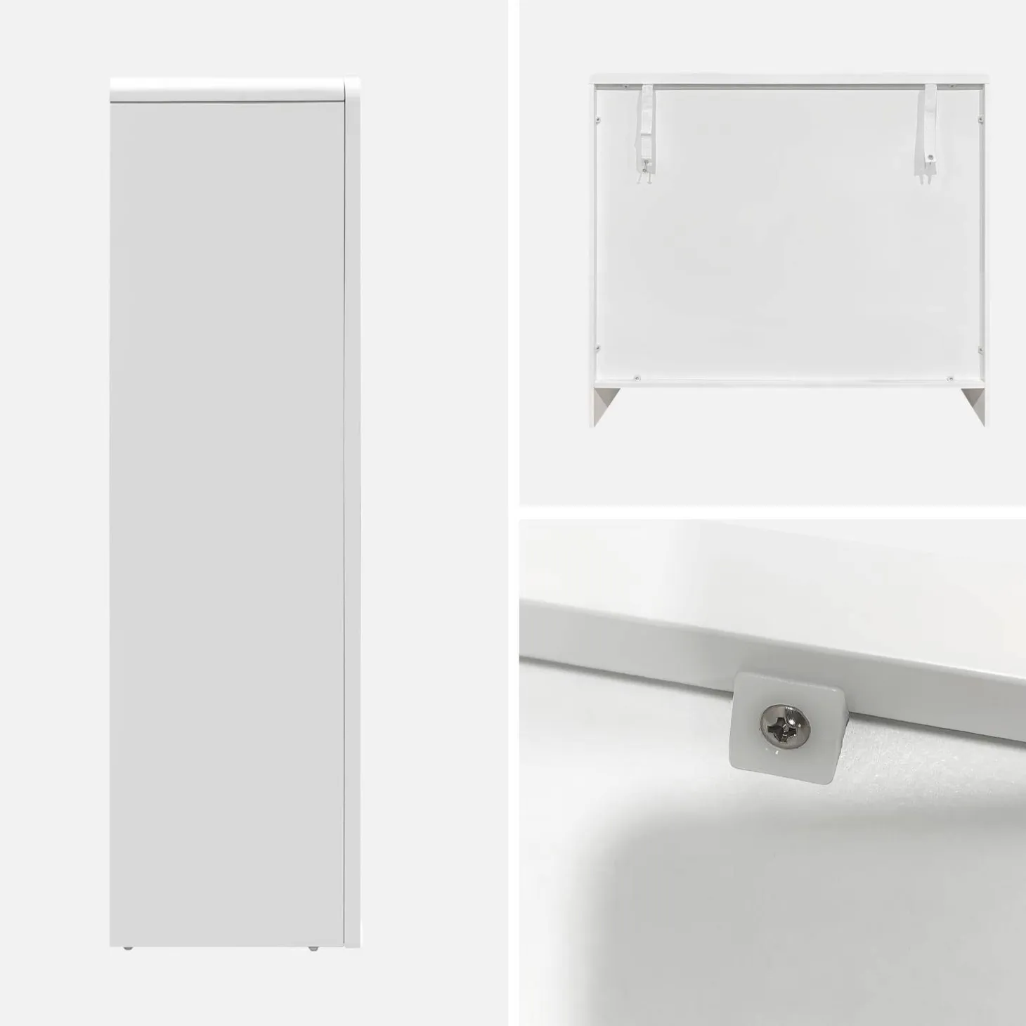 Aparador con efecto madera de 4 compartimentos, 90cm