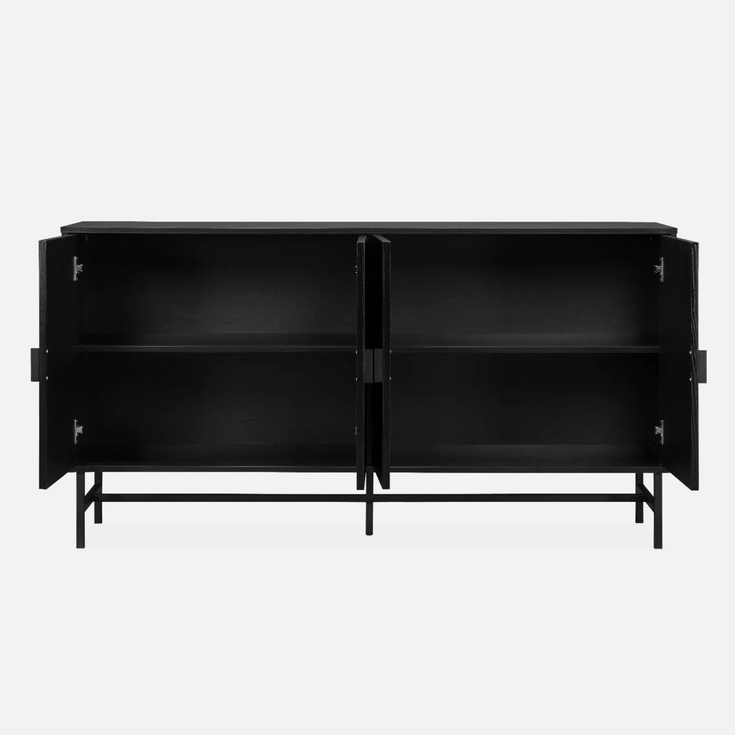 Aparador con efecto madera de 4 puertas, 157.5cm