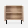 Aparador con efecto madera de 2 puertas, 83.5cm