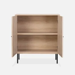 Aparador con efecto madera de 2 puertas, 83.5cm