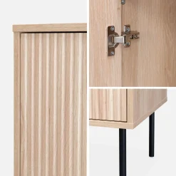 Aparador con efecto madera de 2 puertas, 83.5cm