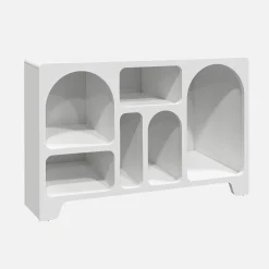 Aparador de 6 compartimentos con efecto madera, 120cm