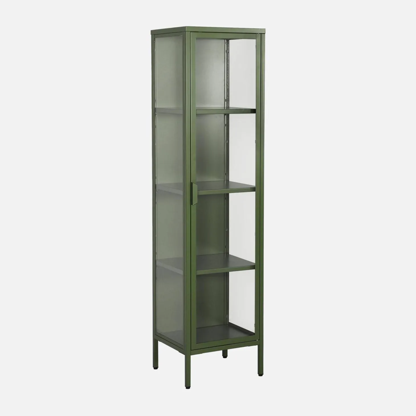 Aparador de acero y vidrio templado con 1 puerta, 160cm