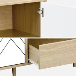 Aparador de efecto madera con 2 puertas, 160cm