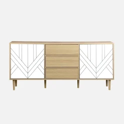Aparador de efecto madera con 2 puertas, 160cm