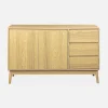 Aparador de efecto madera con 2 puertas, 120cm