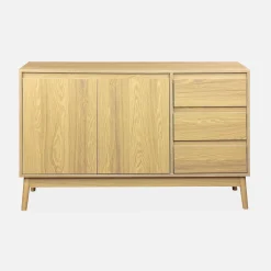 Aparador de efecto madera con 2 puertas, 120cm