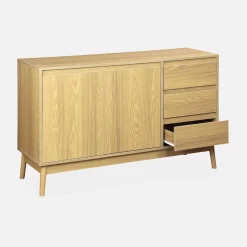 Aparador de efecto madera con 2 puertas, 120cm