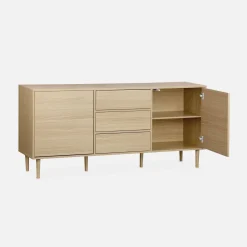 Aparador de efecto madera con 2 puertas, 160cm