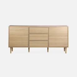 Aparador de efecto madera con 2 puertas, 160cm