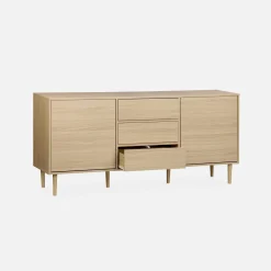 Aparador de efecto madera con 2 puertas, 160cm