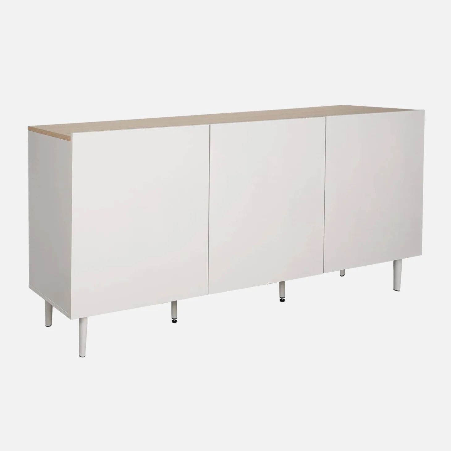 Aparador de metal y decoración de madera 3 puertas, 150cm