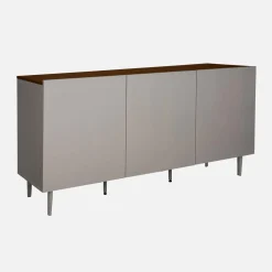 Aparador de metal y decoración de madera 3 puertas, 150cm