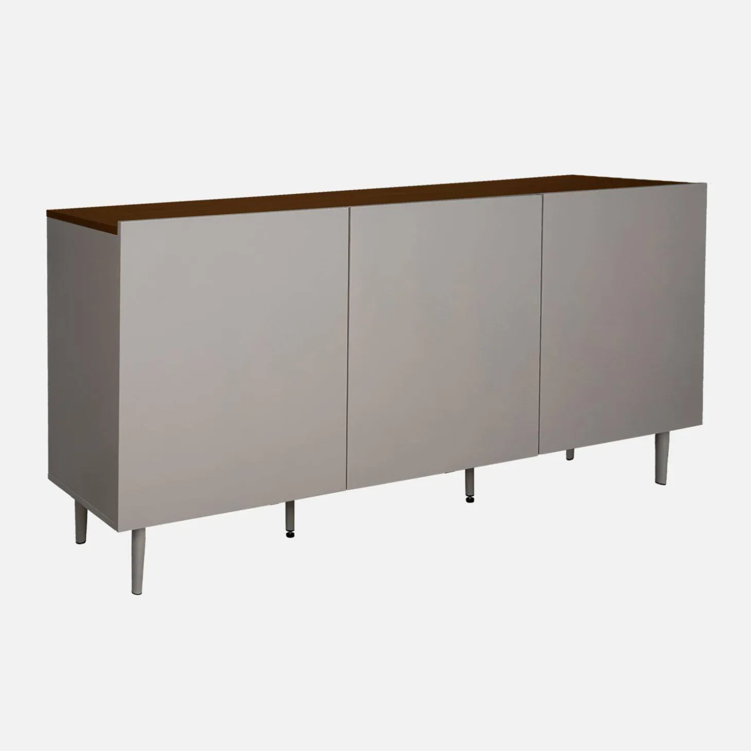 Aparador de metal y decoración de madera 3 puertas, 150cm