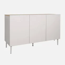 Aparador de metal y decoración de madera 3 puertas 120cm