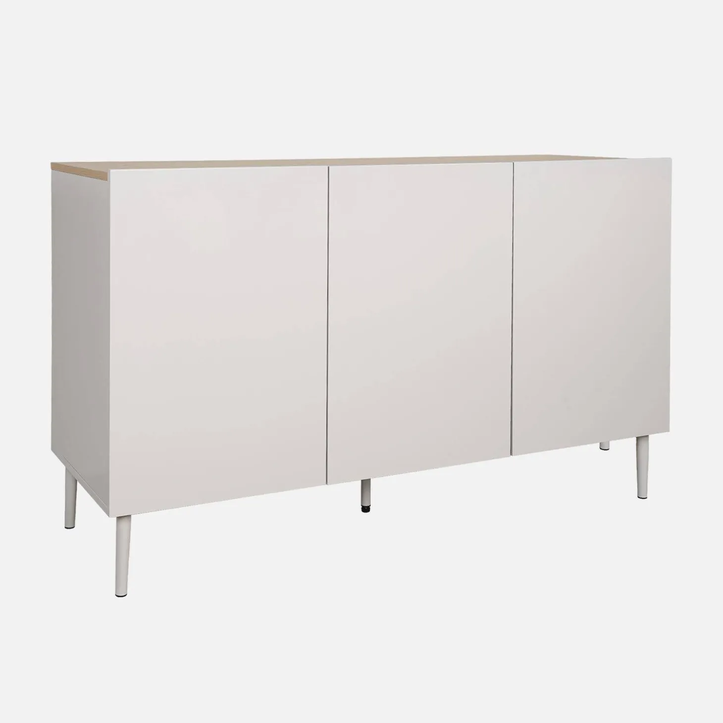 Aparador de metal y decoración de madera 3 puertas 120cm