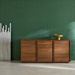 Aparador efecto madera 3 puertas, 160cm