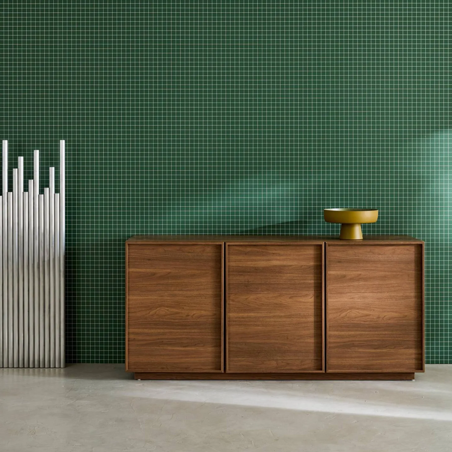 Aparador efecto madera 3 puertas, 160cm