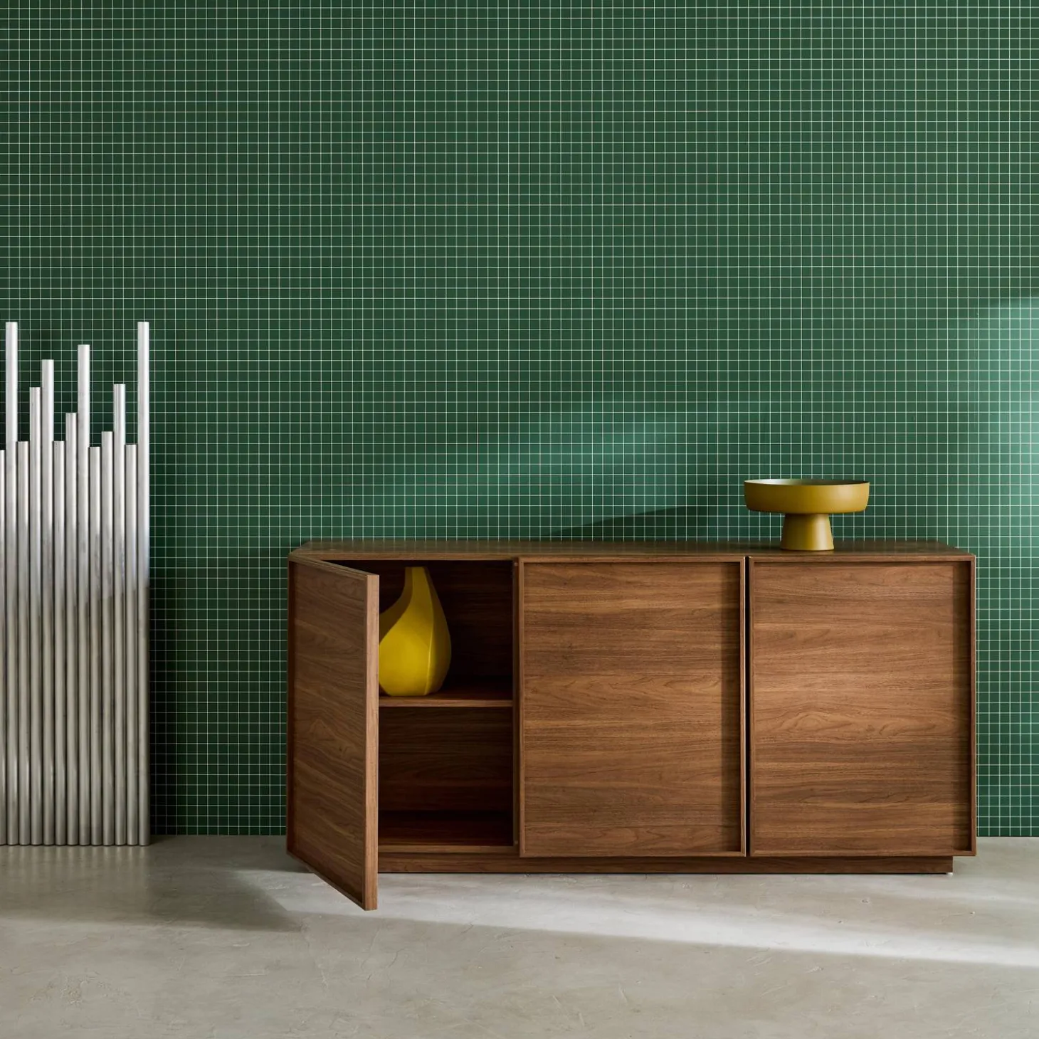 Aparador efecto madera 3 puertas, 160cm