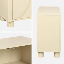 Aparador efecto madera con 4 puertas, 155cm