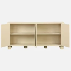 Aparador efecto madera con 4 puertas, 155cm