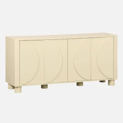 Aparador efecto madera con 4 puertas, 155cm
