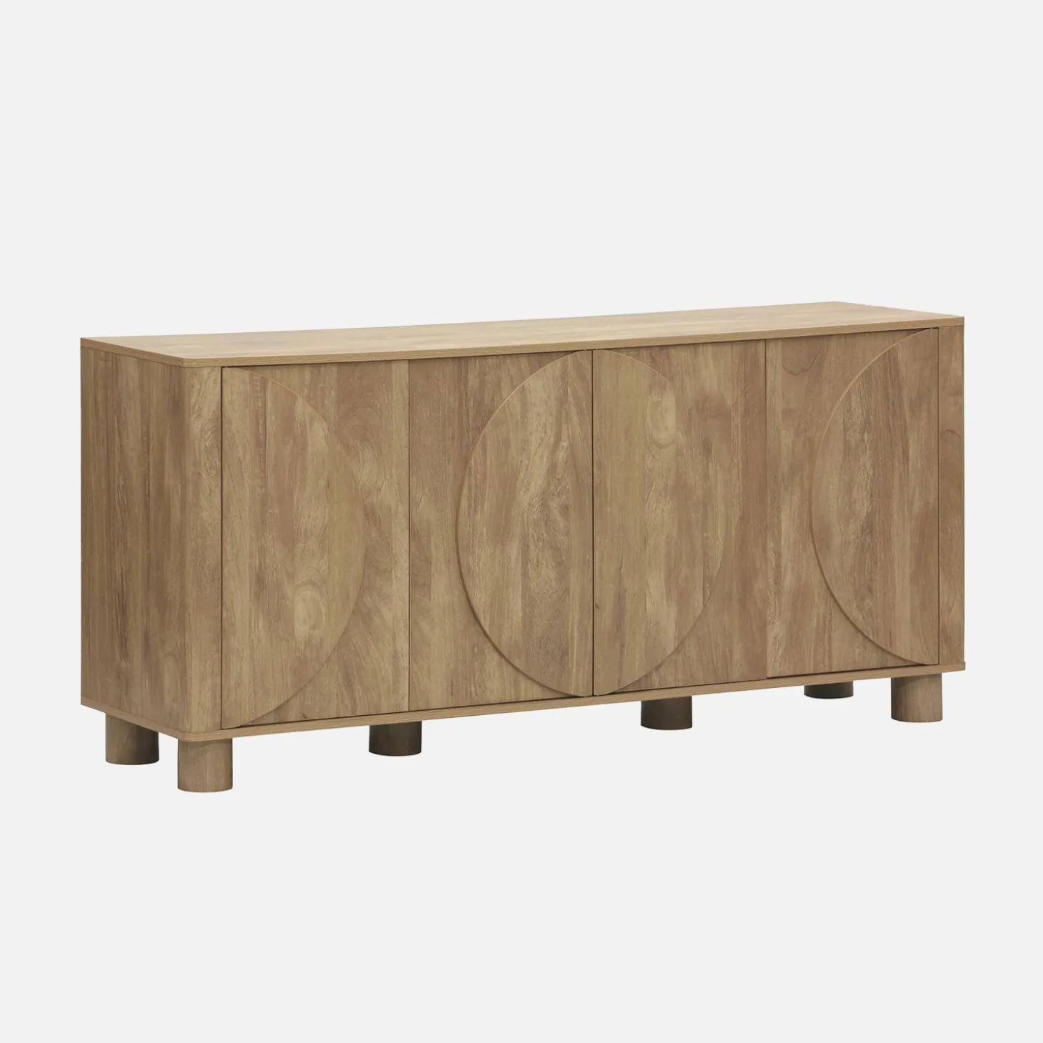 Aparador efecto madera con 4 puertas, 155cm