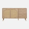 Aparador efecto madera de 2 puertas y 3 cajones, 150cm