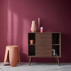 Aparador escandinavo con decoración de madera, 80cm