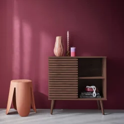 Aparador escandinavo con decoración de madera, 80cm
