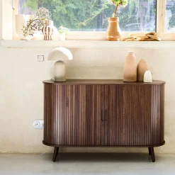 Aparador escandinavo con 2 puertas correderas, 120cm