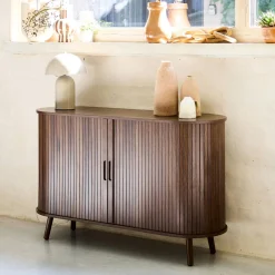 Aparador escandinavo con 2 puertas correderas, 120cm