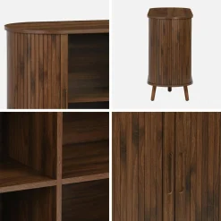 Aparador escandinavo con 2 puertas correderas, 120cm