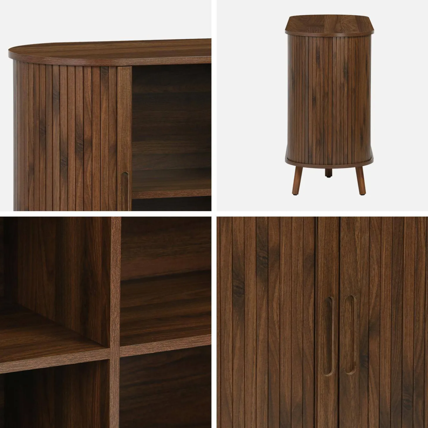 Aparador escandinavo con 2 puertas correderas, 120cm