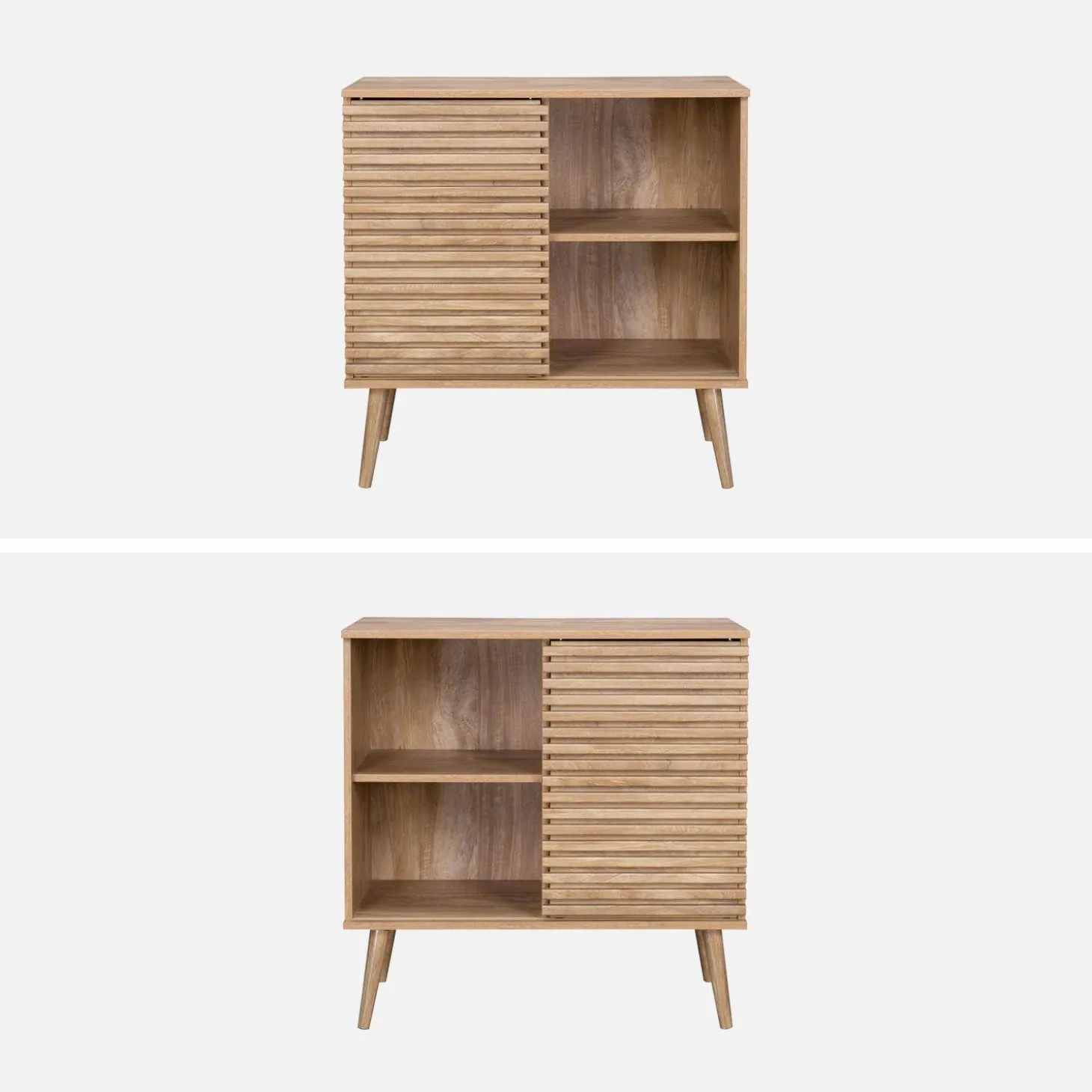 Aparador escandinavo con decoración de madera, 80cm