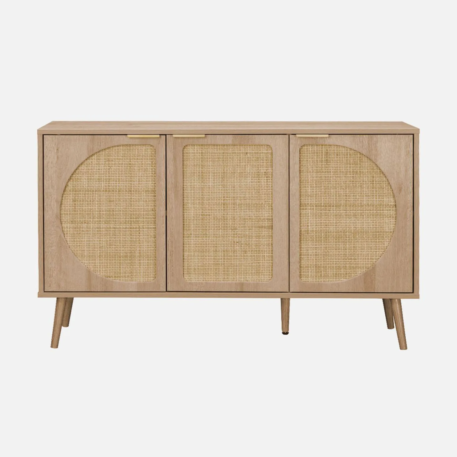 Aparador escandinavo con efecto madera de 3 puertas, 120cm