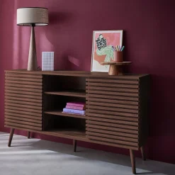 Aparador escandinavo de madera con 2 puertas, 140cm
