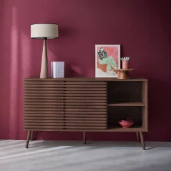 Aparador escandinavo de madera con 2 puertas, 140cm