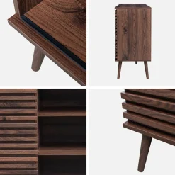 Aparador escandinavo de madera con 2 puertas, 140cm