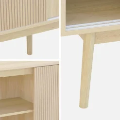 Aparador escandinavo efecto madera con 2 puertas, 150cm