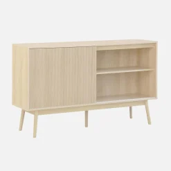 Aparador escandinavo efecto madera con 2 puertas, 150cm