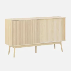 Aparador escandinavo efecto madera con 2 puertas, 150cm