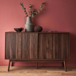 Aparador escandinavo efecto madera con 2 puertas, 150cm