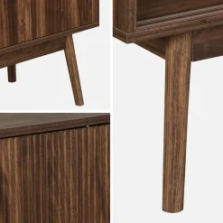 Aparador escandinavo efecto madera con 2 puertas, 150cm
