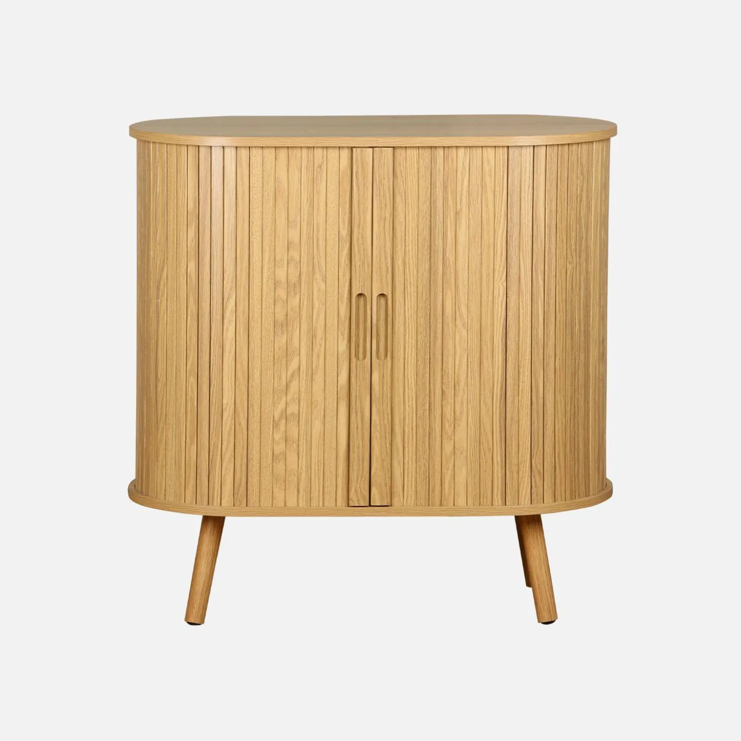 Aparador escandinavocon efecto madera ranurada, 80cm